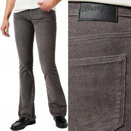 Wrangler Bootcut Magnet Body Bespoke Rozszerzane Szare Sztruksy