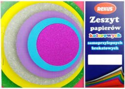 Rexus - Zeszyt Papier Kolorowy Samoprzylepny Brokatowy A5