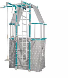 MAŁPISZON drabinka gimnastyczna z domkiem Indigo Pastel turkusowy
