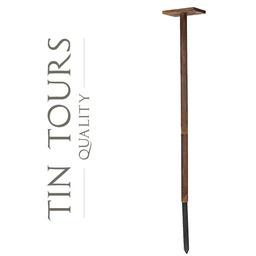 BRĄZOWY DREWNIANY SKRĘCANY STOJAK NOGA NA KARMNIK