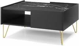 Stolik kawowy Harmony L97, do salonu, czarny, marmur