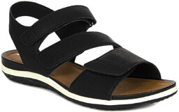 GEOX Sandały damskie na rzepy Black czarne-37
