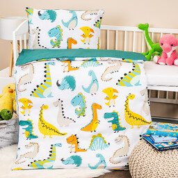 4Home Bawełniana pościel dziecięca do łóżeczka Little dino,