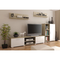 Elior Komplet mebli RTV biały + dąb sonoma