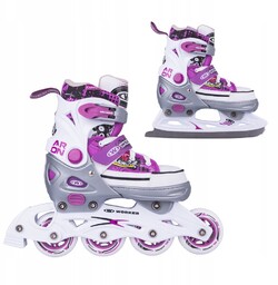 Regulowane Rolki i Łyżwy 2w1 Worker Aron White