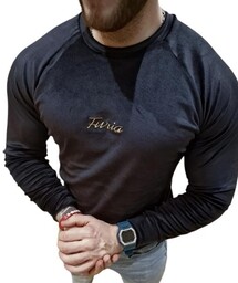Bluza welurowa czarna męska Furia