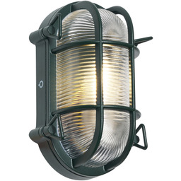 Zewnętrzna lampa ścienna i sufitowa ciemnozielona owalna IP44