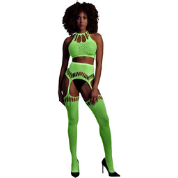 Two Piece with Crop Top and Stockings -