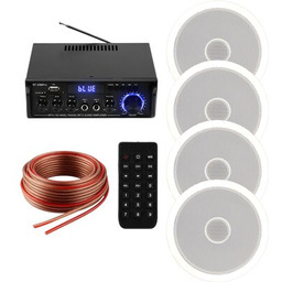 MUSICMATE Zestaw nagłośnienia sufitowego MM-SN400 Aeroacustics Biało-czarny