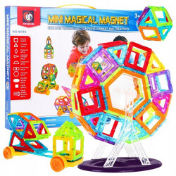 Klocki Magnetyczne Edukacyjna Układanka 3d Przestrzenne 86 elem