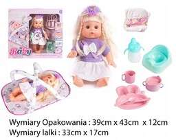 Lalka bobas dziewczynka sikająca z nosidełkiem