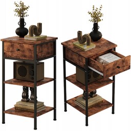 Stolik Nocny Komoda Szafka Z Szufladą Półką Retro