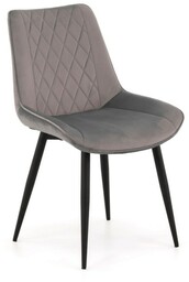 Krzesło tapicerowane jasnoszare BELINI (DC-6020) welurowe
