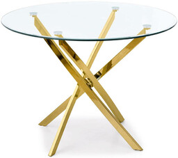 Halmar Okrągły stół ze szklanym blatem glamour RAYMOND
