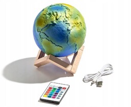 Lampka nocna biurkowa Kula Ziemska 3D w kształcie