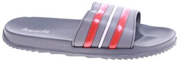 Basenowo plażowe klapki męskie Szaro czerwone szare