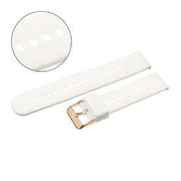 Pasek uniwersalny 22 mm silikonowy biały rosegold zapinka