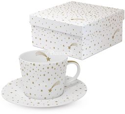 PORCELANOWA FILIŻANKA ze SPODKIEM Moonlight ZŁOCONA 200 ml