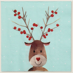 Serwetki świąteczne Reindeer Dots 20 szt., 16x16x3 cm