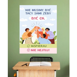 Wspieraj nie hejtuj- naklejka na ścianę