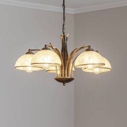 Żyrandol Korfu Luminex, możliwość ściemniania, mosiężny / złoty,