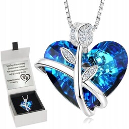 SREBRNY NASZYJNIK 925 SWAROVSKI SERCE GRAWER