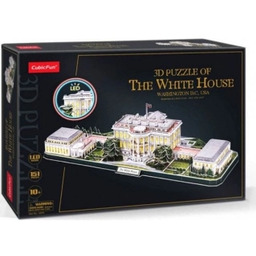 3D Biały Dom LED 151 elementów Puzzle