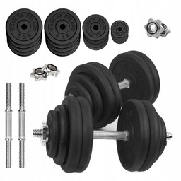 Hantle Żeliwne regulowane 2x30kg gryfy talerze zestaw