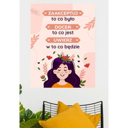 Zaakceptuj doceń uwierz- naklejka na ścianę