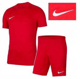 Komplet piłkarski sportowy Nike junior koszulka+spodenki czerwony r.