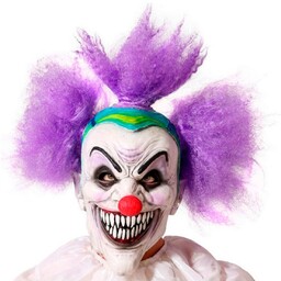 ATOSA maska lateksowa halloween klaun fioletowe włosy