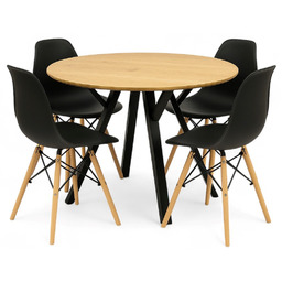 Zestaw Stół 100 cm z 4 krzesłami