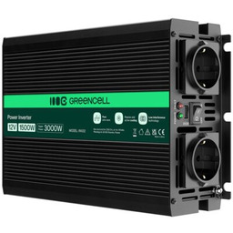 GREENCELL Przetwornica 12V na 230V 1500W/3000W Czysta sinusoida