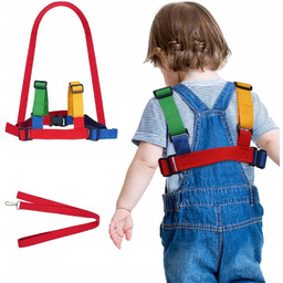 Szelki ZESTAW PRZECIWKO ZGUBIENIU DZIECKA SZELKI wielokolorowy