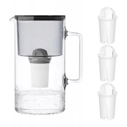Wessper AquaClassic Crystalline 3L Czarny szklany dzbanek filtrujący