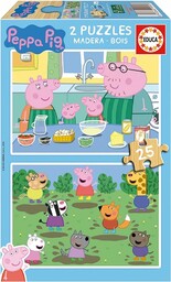 Educa - Peppa Pig Zestaw 2 drewnianych puzzli
