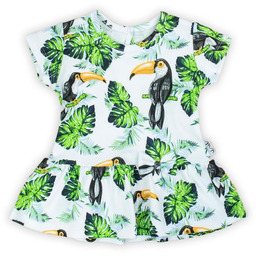 Niemowlęca bluzka z krótkim rękawem z baskinką tukany