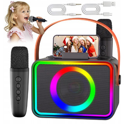 Mikrofon Głośnik Bezprzewodowy Zestaw Karaoke Bluetooth 2 Mikrofony