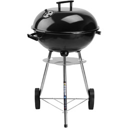 Edinos Okrągły czarny grill węglowy z pokrywą R1-T63