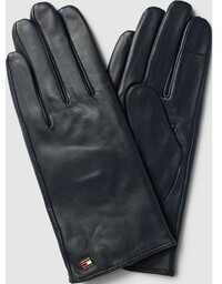Rękawiczki skórzane z detalem z logo model ‘Essential