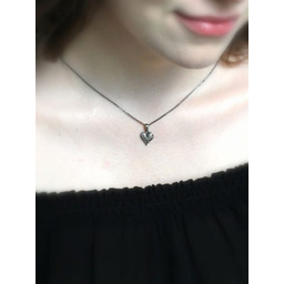 Zawieszka srebrna oksydowana - Serduszko szare