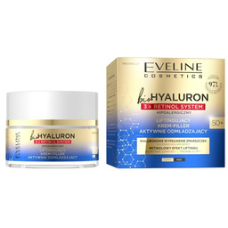 Eveline bioHYALURON 3xRetinol System 50+ Liftingujący Krem-Filler aktywnie