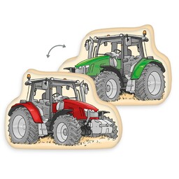 Herding Poduszka kształtka 24x26 Traktor czerwony zielony H24