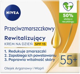 Przeciwzmarszczkowy + Rewitalizujący krem na dzień SPF15 55+
