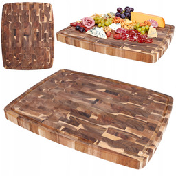 Deska do krojenia serwowania drewniana akacjowa kuchenna 46x36