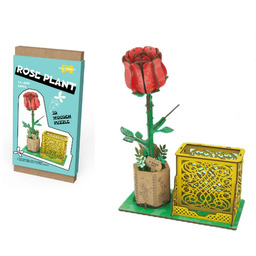 PUZZLE 3D DREWNIANE RÓŻA  ROSE PLANT, 92