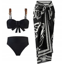 Zestaw Bikini 3-Częściowy Z Spódniczką Motyle Elegancja