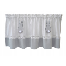 Zazdrostka firana kuchenna Wielkanoc wiosna zajączek Szara 300