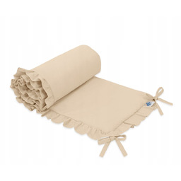 Uniwersalny ochraniacz z falbanką do łóżeczka niemowlęcego beżowy