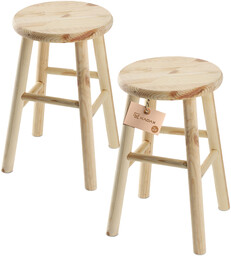 Taboret drewniany okrągły 45 x 28 cm, 2
